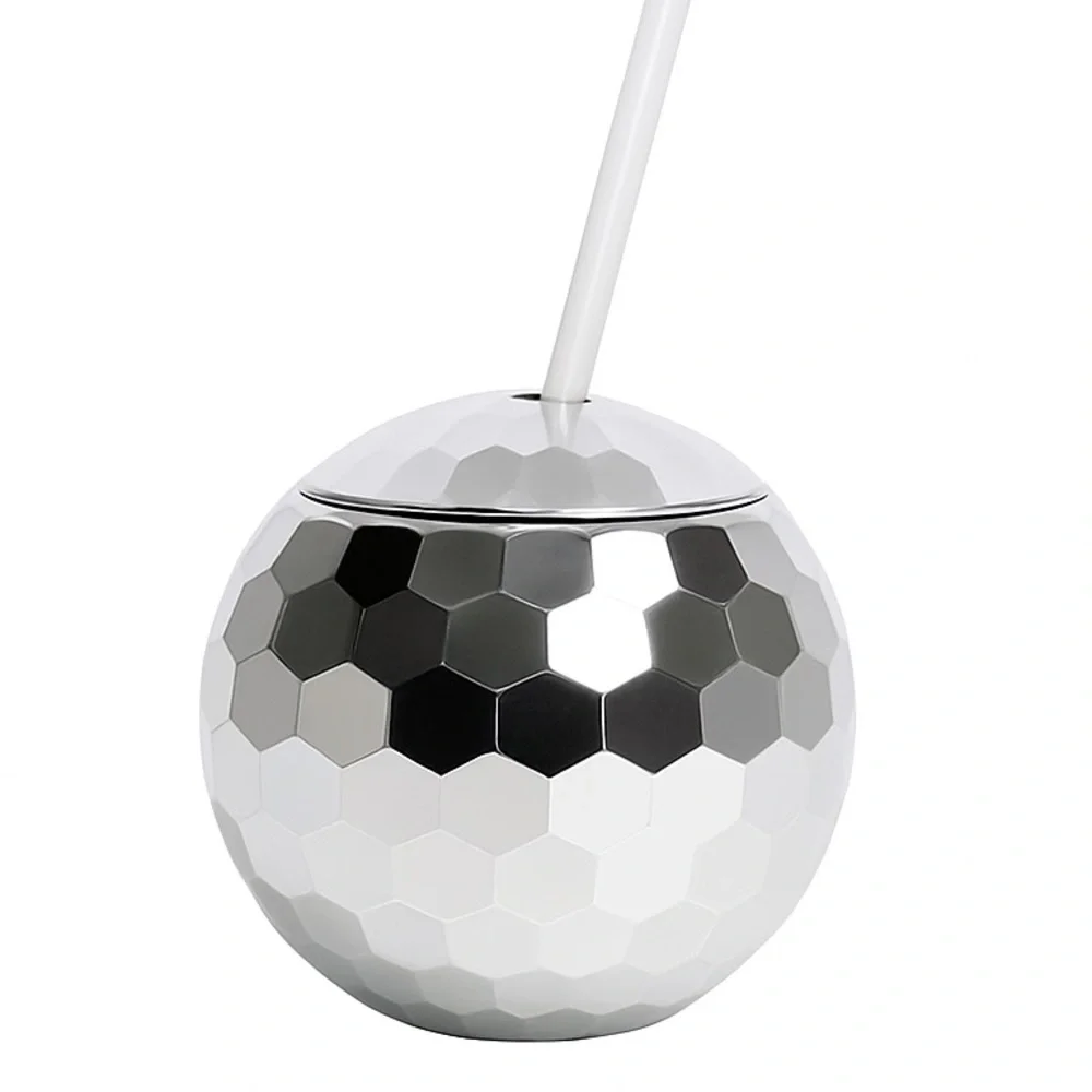 Silver Disco Ball Tumbler Cup 19oz NYE Party Drinkware